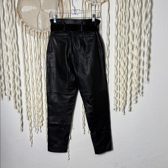 Scotch & Soda Black Paperbag Leather Pants Size XS - Picture 5 of 10